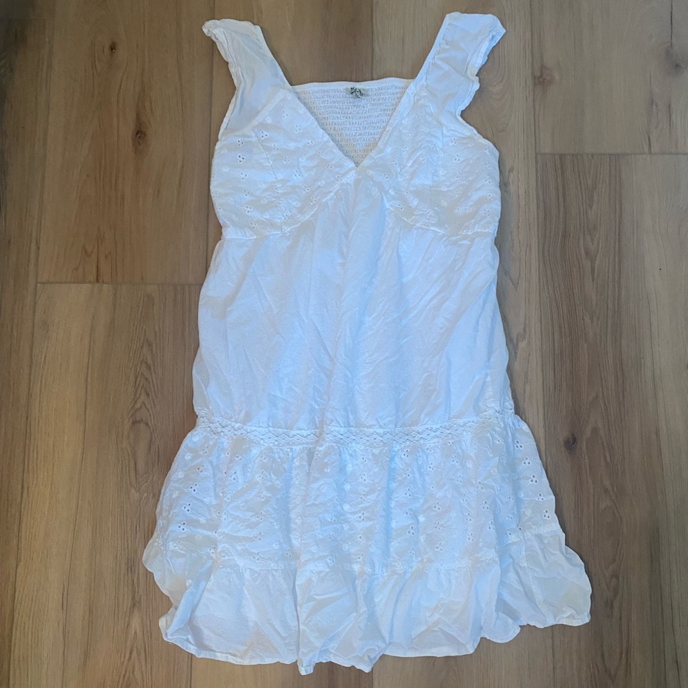 White Eyelet Ruffle Sundress